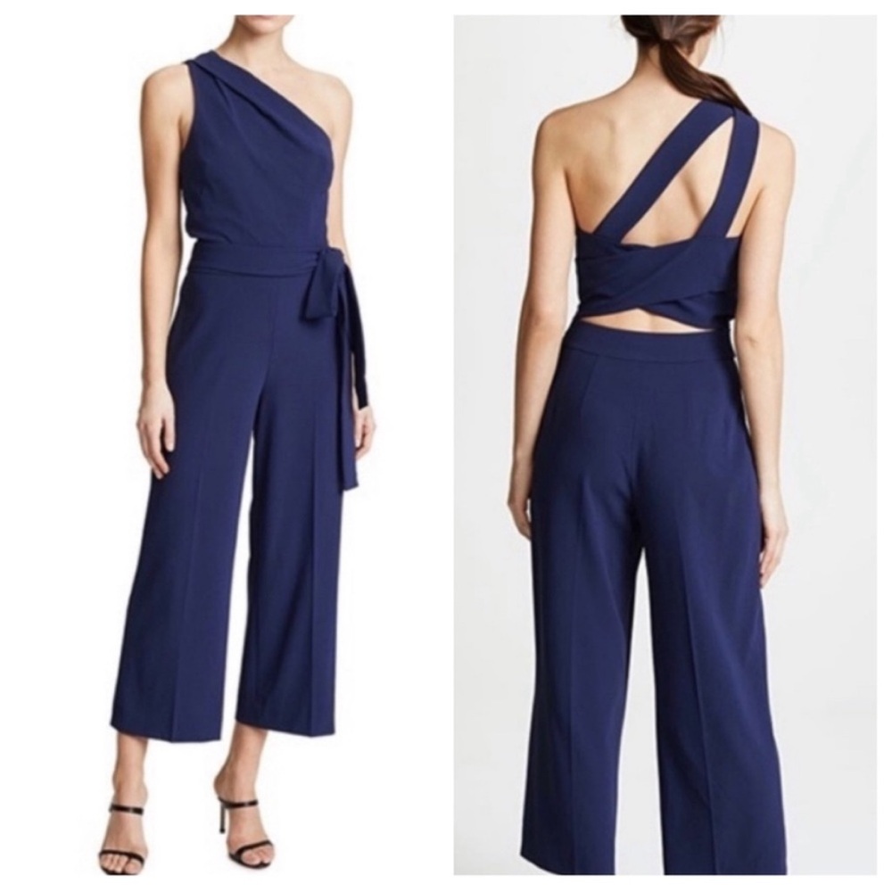 Club Monaco Radura Jumpsuit One Shoulder Cutout Back size 4
